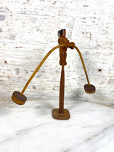 Load image into Gallery viewer, Handmade Wooden Carved Balancing Man Figure Toy, Circa 1930&#39;s
