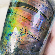 Load image into Gallery viewer, Antique Iridescent Black Glass Bottle
