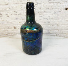 Load image into Gallery viewer, Antique Iridescent Black Glass Bottle
