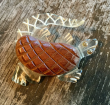 Load image into Gallery viewer, 1940&#39;s Alligator Brooch Lucite &amp; Wood
